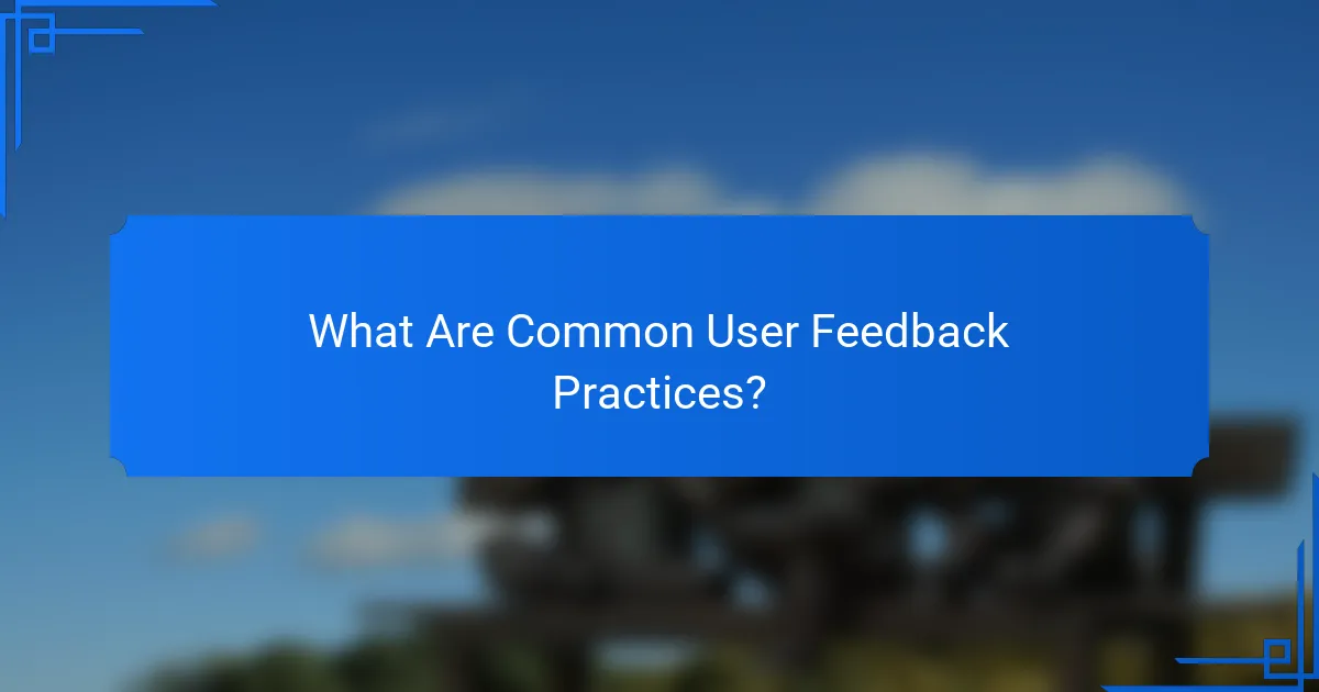 What Are Common User Feedback Practices?