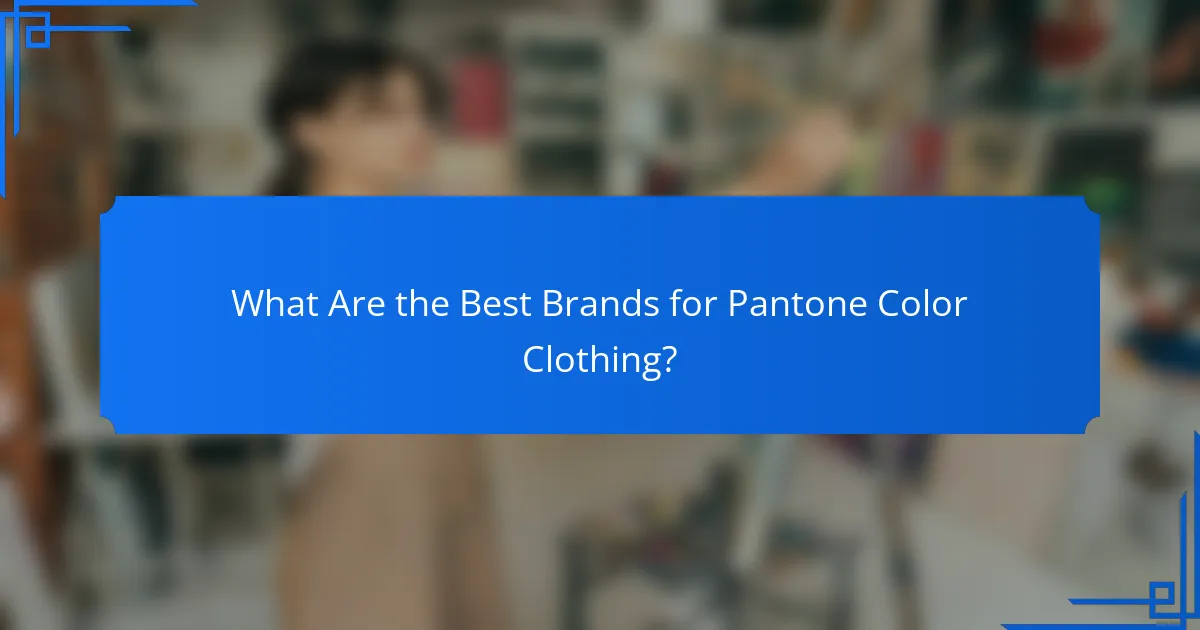 What Are the Best Brands for Pantone Color Clothing?